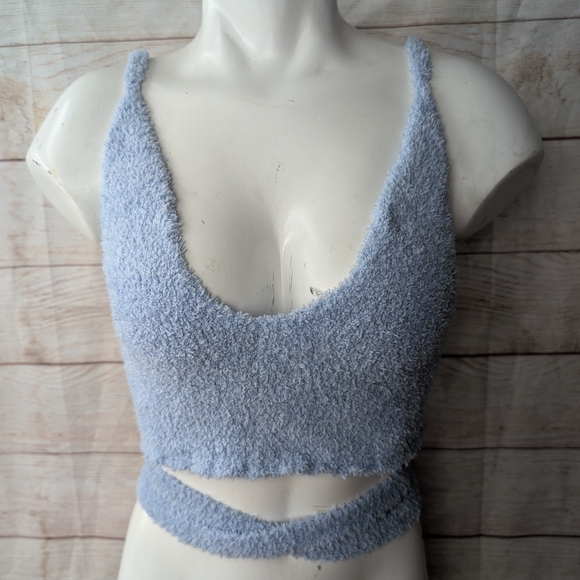 Out From Under | Urban Outfitters | Blue Under wrap crop top - Picture 2 of 8